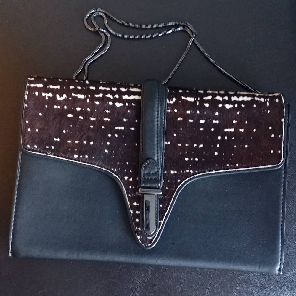 Zara Basics Cow Hide Clutch Shoulder Bag